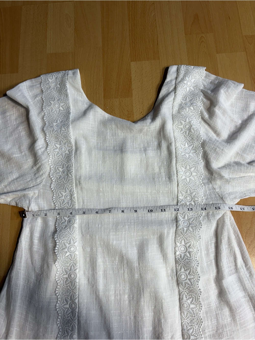 Sezane Cleo Blouse White Slub Gauze Cotton Lace Boho Parisian Coastal Breathable - Picture 12 of 15
